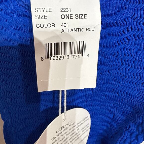 Cleonie Atlantic Blue Bathe MAILOT Low Back One Piece Sz O/S NWT - Picture 6 of 11